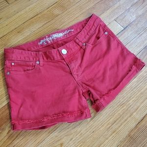 Express Women's Red Jean Short Midrise Size 6